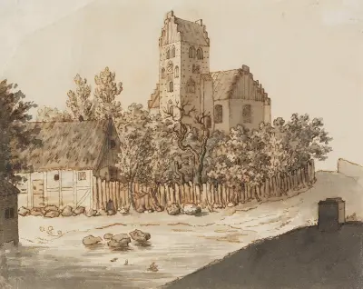 Kirche von Lyngby av Caspar David Friedrich