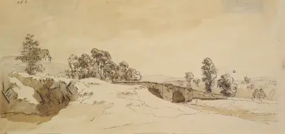Pejzaż z mostem, Caspar David Friedrich