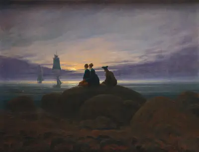 Moonrise over the Sea av Caspar David Friedrich