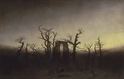 The Abbey in the Oakwood av Caspar David Friedrich