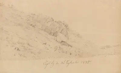 Wiese in Teplitz von Caspar David Friedrich