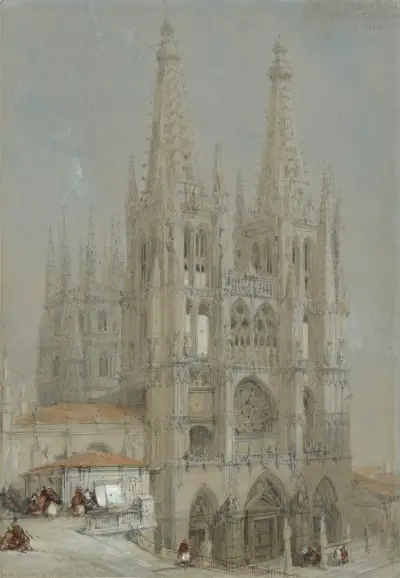 Utsikt över katedralen i Burgos, Spanien av David Roberts