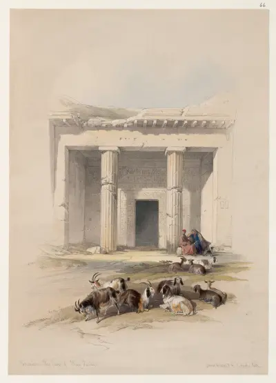 Entrance to the caves of Beni Hasan. av David Roberts
