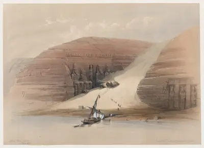 De utgrävda templen i Abu Simbel, Nubien av David Roberts