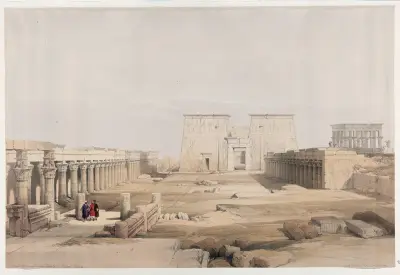 Stora ingången till Filæ tempel, Nubien av David Roberts
