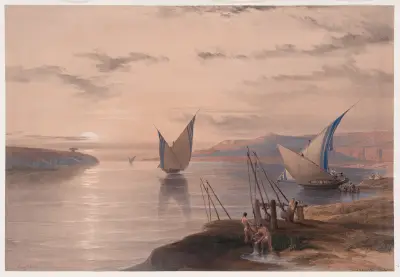 Hager Selsilis [Gebel el-Silsila]. av David Roberts