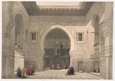 Interiör av Sultan El Ghorees moské av David Roberts