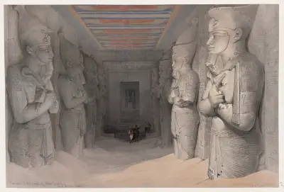 Interiör av Abu Simbels tempel. 9 nov. 1836. Nubien. av David Roberts