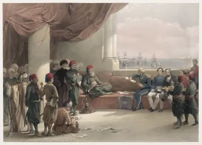 Audiensts hos Egyptens vicekung i hans palats i Alexandria. 12 maj 1839. av David Roberts