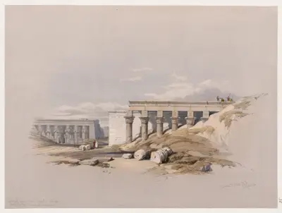 Lateral vy av templet kallat Typhonæum i Dendera av David Roberts
