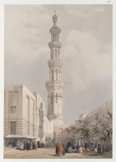 Minarett der Hauptmoschee. Siout, Oberägypten. von David Roberts