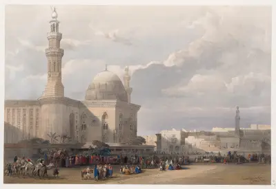 Sultan Hassans moské, från det stora torget Rumeyleh av David Roberts