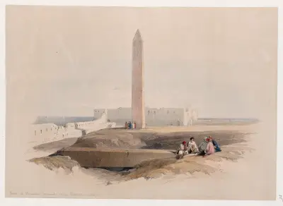 Obelisken i Alexandria, vanligen kallad Kleopatras nål av David Roberts