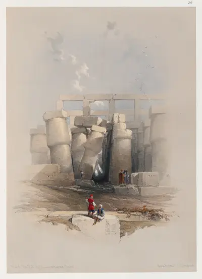 Del av pelarhallen i Karnak, Thebe av David Roberts