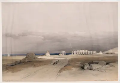 Ruinerna av Memnonium, Thebe. 5 dec. 1838. av David Roberts