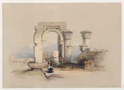 Ruinerna. Tempel på ön Biggeh, Nubien av David Roberts