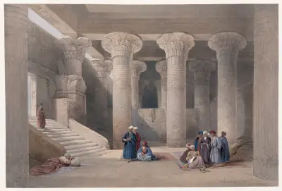 Templet i Esneh (Isnâ). 25 november 1838. av David Roberts