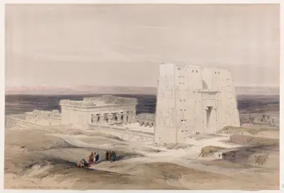 Edfutemplet [Idfû], forntida Apollinopolis, Övre Egypten. av David Roberts