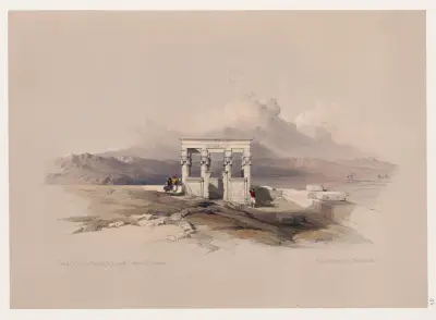 Isis tempel på taket av det stora templet i Dendera [Dandara] av David Roberts