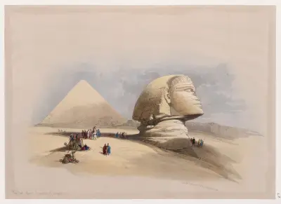 The Great Sphinx, Pyramids of Gezeeh. av David Roberts