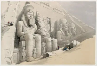 Det stora templet i Abu Simbel. Nubien. av David Roberts