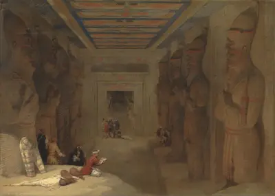 The Hypostyle Hall of the Great Temple at Abu Simbel, Egypt av David Roberts