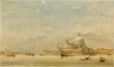 Venedig, vy över Santa Maria della Salute av David Roberts