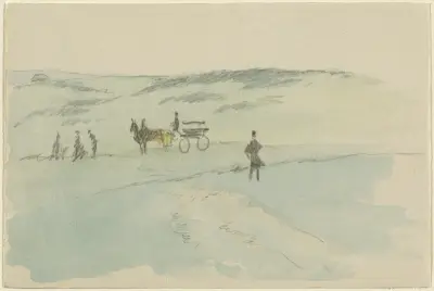 Landskap med figurer och en vagn av Sir David Wilkie