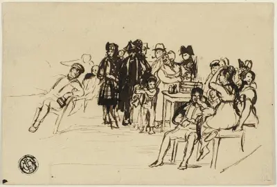 Studie för högra gruppen av Sir David Wilkie