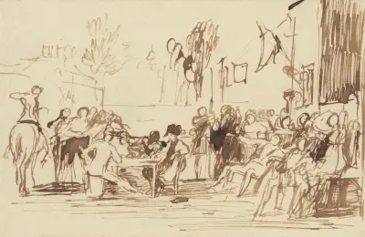 Chelsea-pensionärerna läser nyheten om Waterloo av Sir David Wilkie