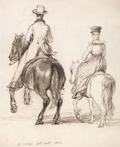 Two Riders Seen from Behind av Sir David Wilkie