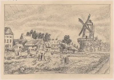 Potatisupptagning av Henri de Braekeleer