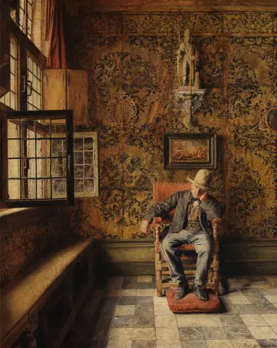 The Man in the Chair av Henri de Braekeleer