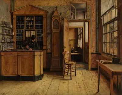 The old Inn ‘Het Loodshuis’ in Antwerp av Henri de Braekeleer