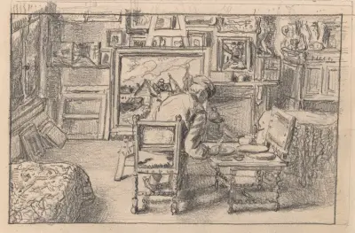 Retuschören av Henri de Braekeleer