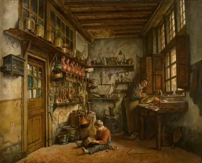 The Tinker av Henri de Braekeleer