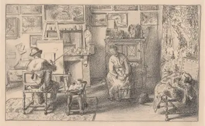 Målarens verkstad av Henri de Braekeleer