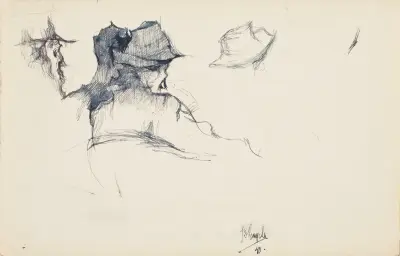 Figurer, sedda från ryggen av Jules De Bruycker