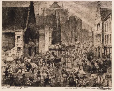 Marknadsdag i Gent av Jules De Bruycker