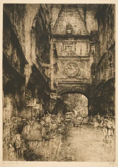 Rouen. Klocktornsgatan av Jules De Bruycker