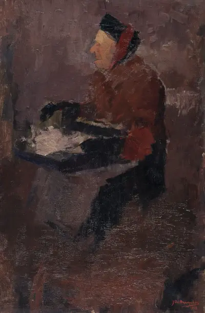 Sittande gammal kvinna av Jules De Bruycker