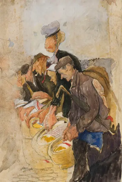 Smörsmässan i Gent (Äggförsäljarna) av Jules De Bruycker