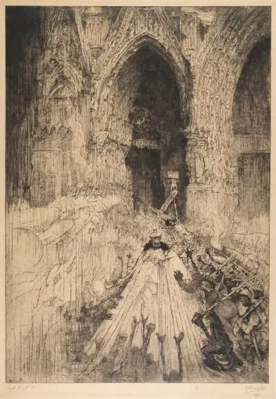 Katedralen i Reims (minnet av första världskriget) av Jules De Bruycker