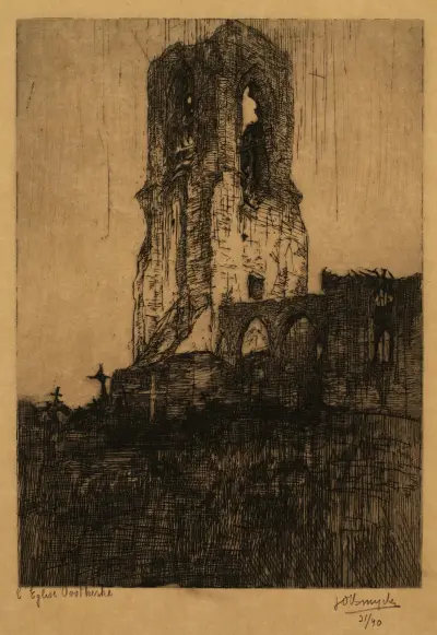 Kyrkan i Oostkerke av Jules De Bruycker