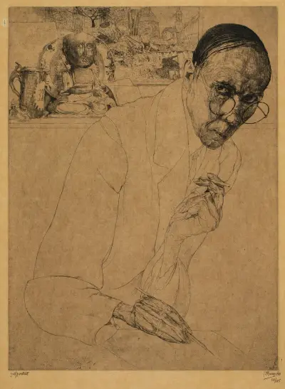 Etsaren (Självporträtt) av Jules De Bruycker