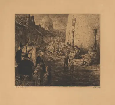 The Rolweg in Bruges av Jules De Bruycker