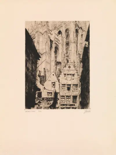 Vy över S:t Marie katedral i Antwerpen av Jules De Bruycker