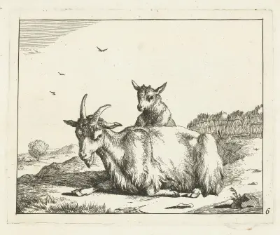 Ziege mit Lamm von Marcus de Bye