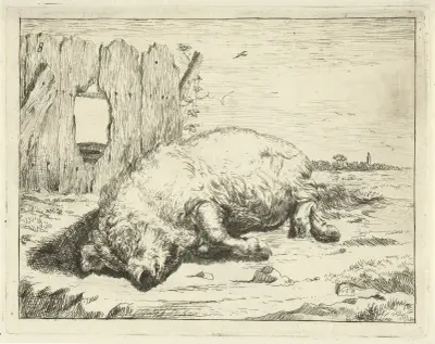 Liegendes Schwein von Marcus de Bye