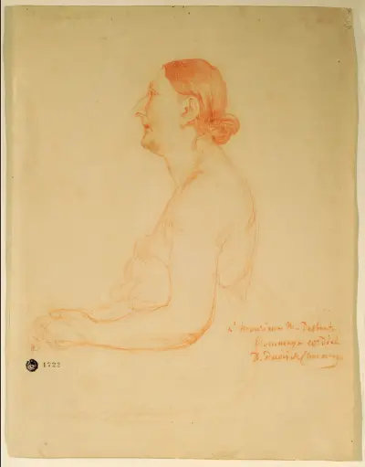 Gammal kvinna i profil av Pierre Puvis de Chavannes